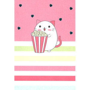 Grattiskort Katt med popcorn