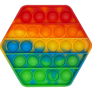 POP'em Pop it Rainbow Hexagon