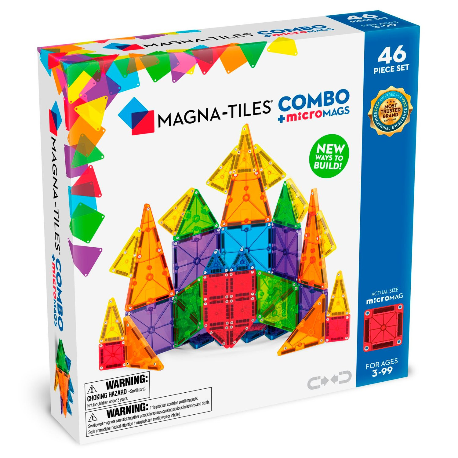 Magna-Tiles Combo +microMAGS 46 delar | Magneter | Bra Leksaker