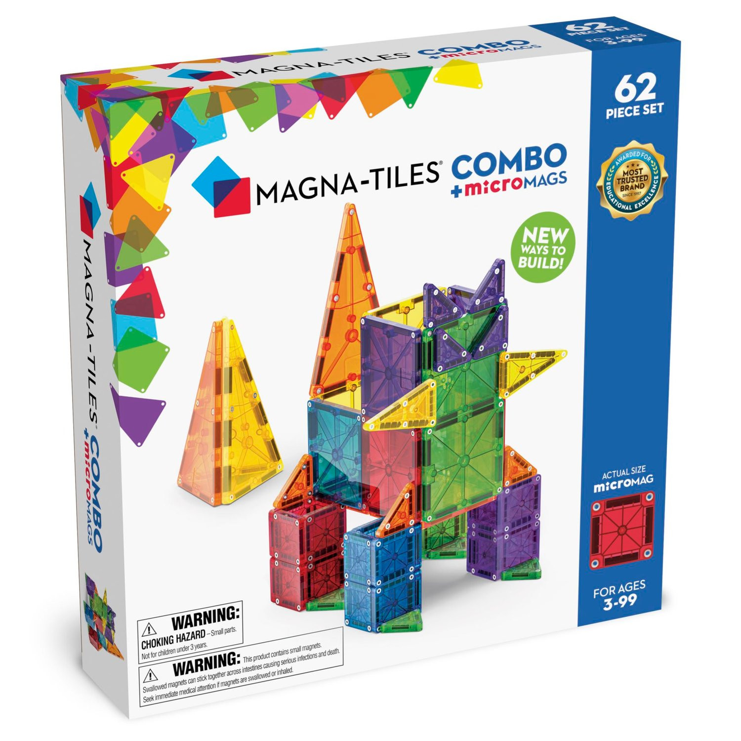 Magna-Tiles Combo +microMAGS 62 delar