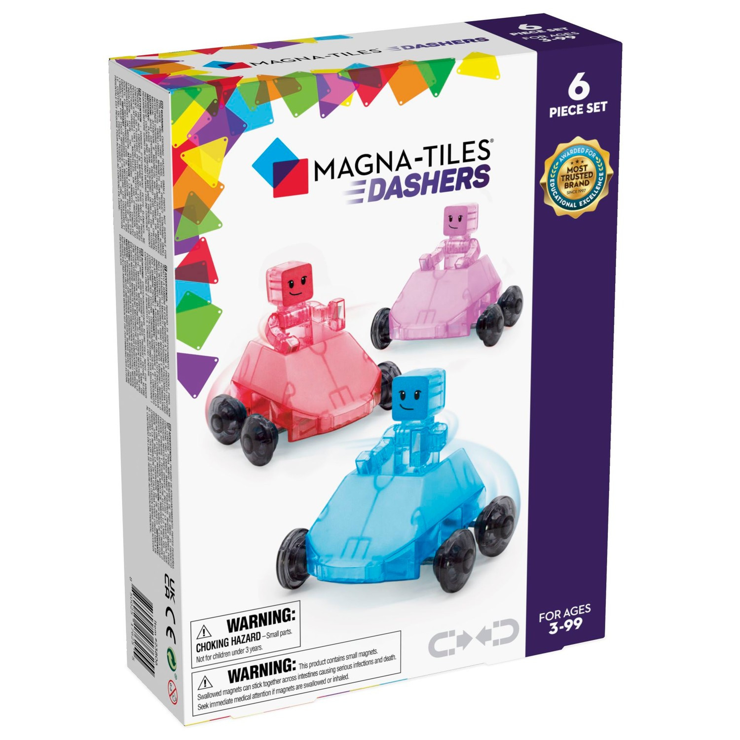 Magna-Tiles Dashers Bilar och figurer 6 delar