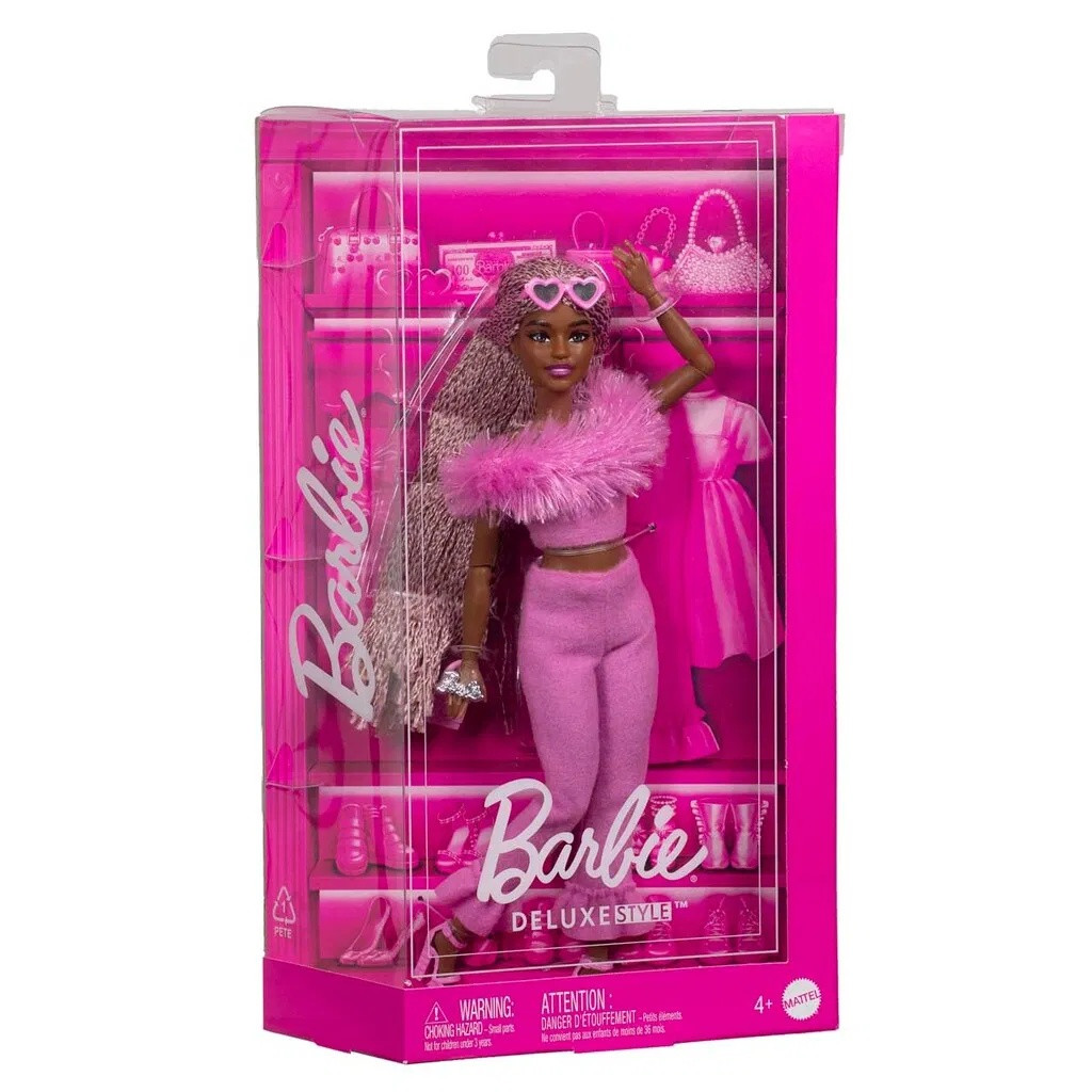 Barbie Deluxe Style Flätat hår med rosa kläder | Modedockor | Bra Leksaker