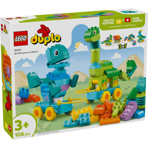 LEGO® DUPLO 3-i-1 Dinosaurier på hjul 10451
