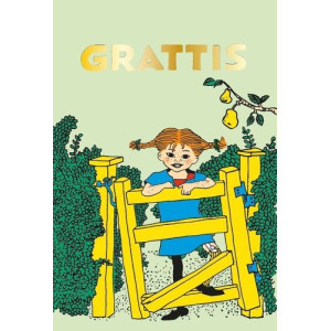 Grattiskort Pippi vid staket